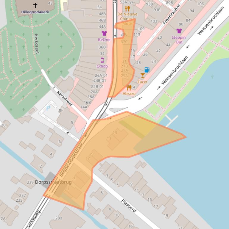 Kaart van postcodegebied 3054GA.