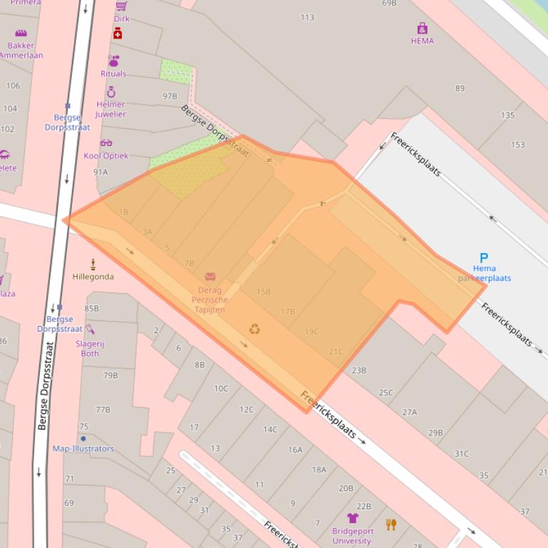 Kaart van postcodegebied 3054GJ.
