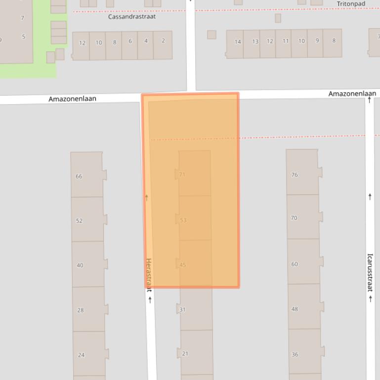 Kaart van postcodegebied 3054PJ.