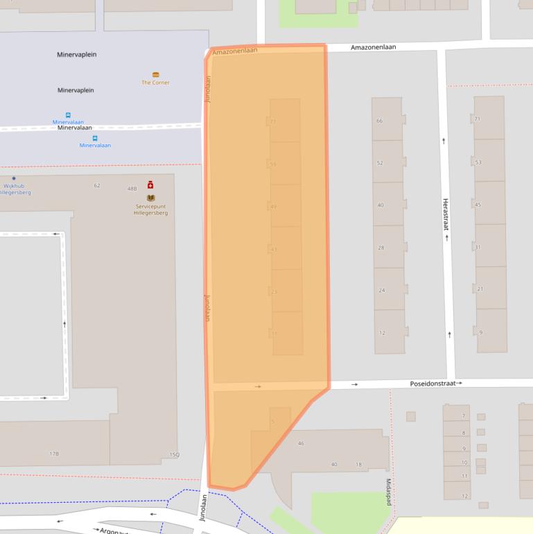 Kaart van postcodegebied 3054PV.