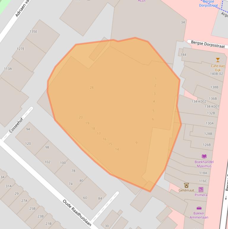 Kaart van postcodegebied 3054RA.