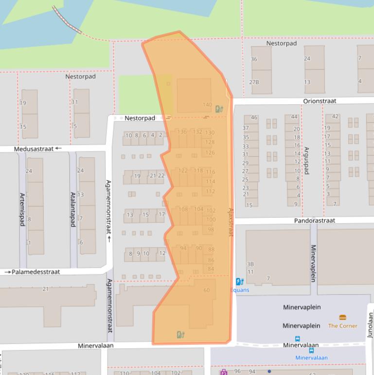 Kaart van postcodegebied 3054SE.