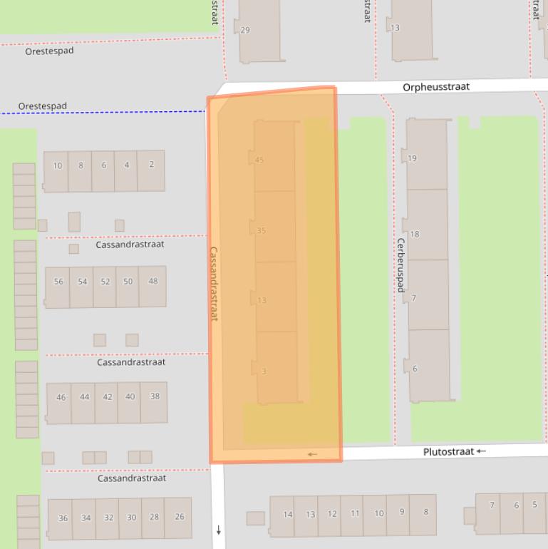Kaart van postcodegebied 3054TD.