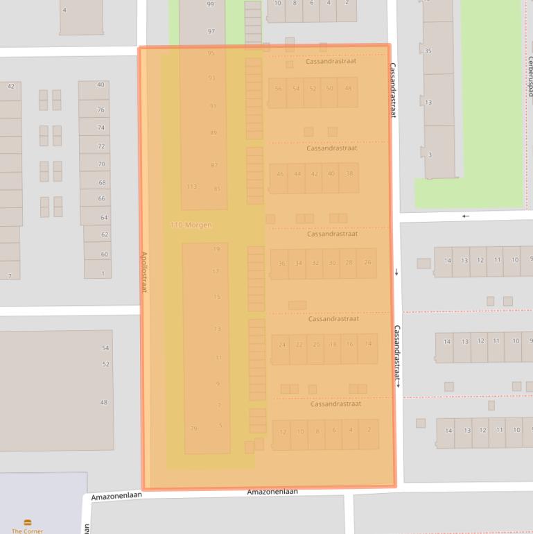Kaart van postcodegebied 3054TE.