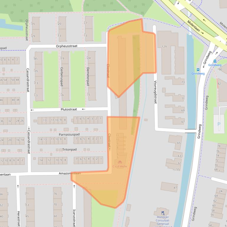 Kaart van postcodegebied 3054TH.