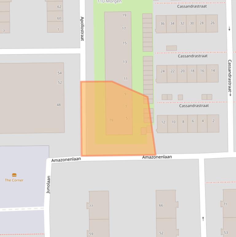 Kaart van postcodegebied 3054TW.