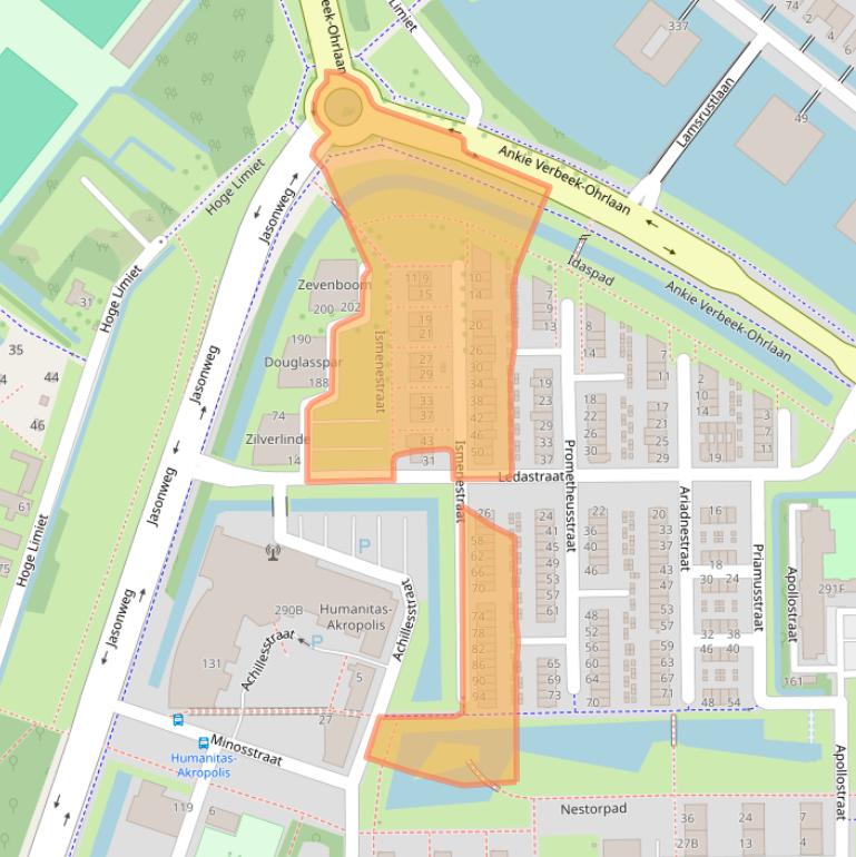 Kaart van postcodegebied 3054WB.