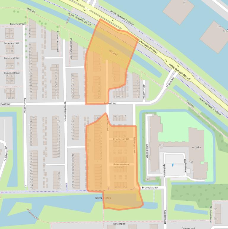 Kaart van postcodegebied 3054WE.