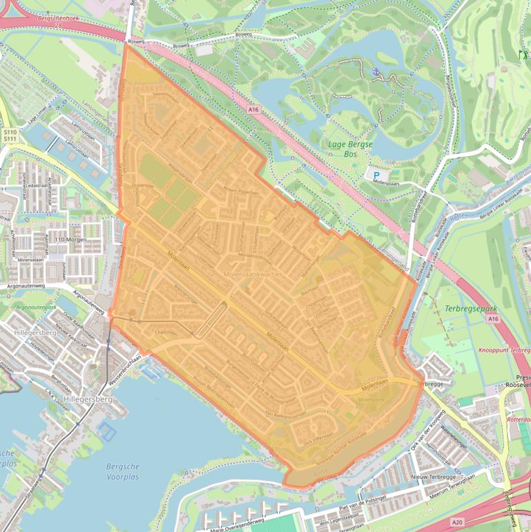 Kaart van postcodegebied 3055.