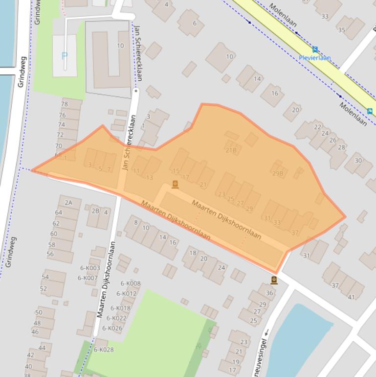 Kaart van postcodegebied 3055AS.