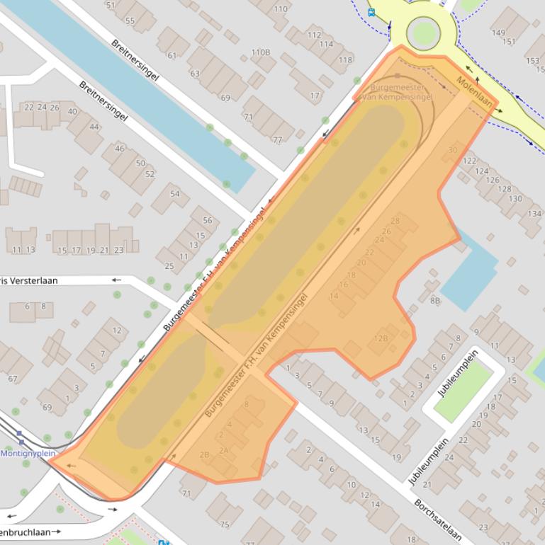 Kaart van postcodegebied 3055BJ.
