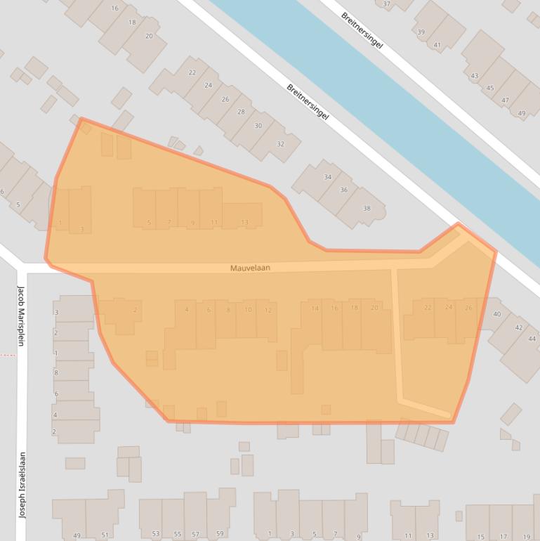Kaart van postcodegebied 3055BL.