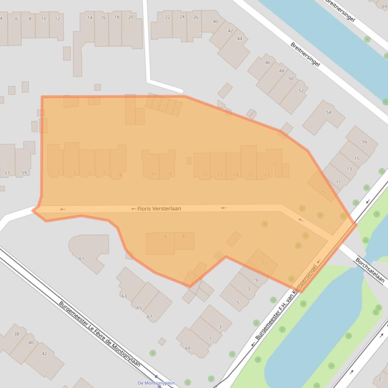 Kaart van postcodegebied 3055BM.