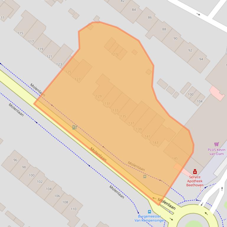 Kaart van postcodegebied 3055EK.