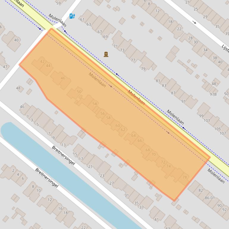 Kaart van postcodegebied 3055EM.