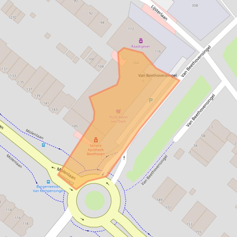 Kaart van postcodegebied 3055JJ.