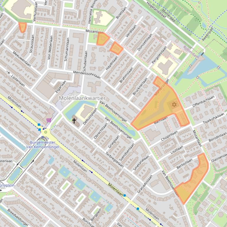 Kaart van postcodegebied 3055KJ.