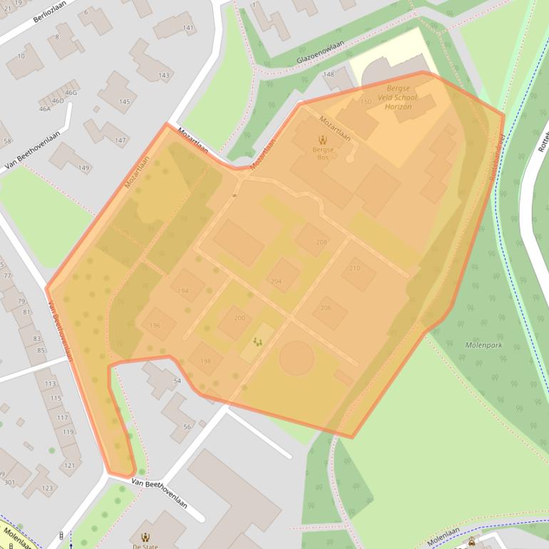 Kaart van postcodegebied 3055KM.