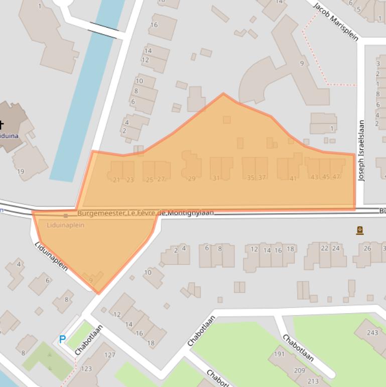 Kaart van postcodegebied 3055LB.