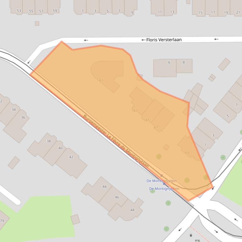 Kaart van postcodegebied 3055LD.