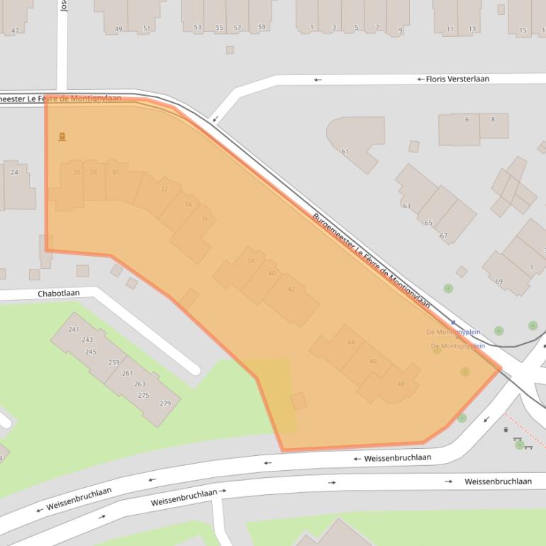 Kaart van postcodegebied 3055LG.