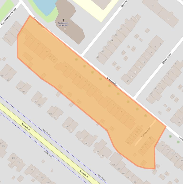 Kaart van postcodegebied 3055RG.