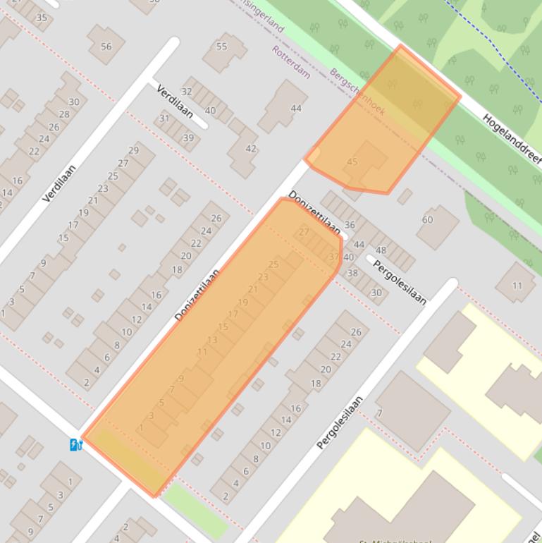 Kaart van postcodegebied 3055SG.