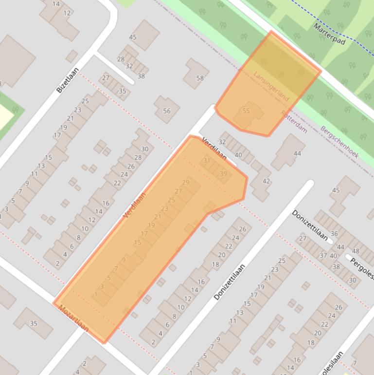 Kaart van postcodegebied 3055SL.