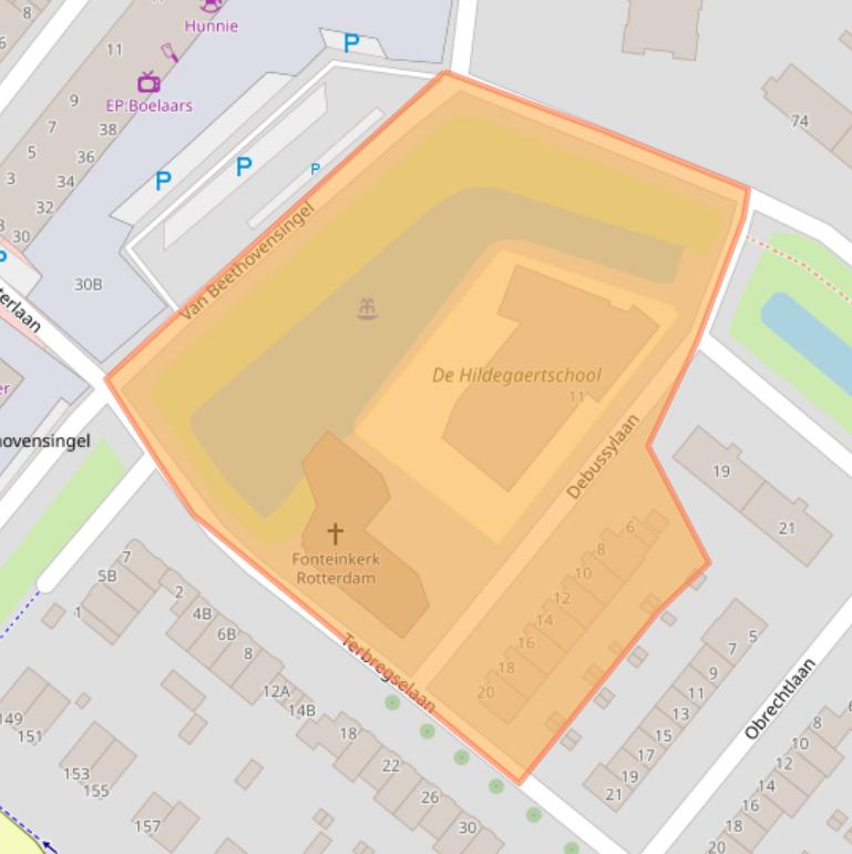 Kaart van postcodegebied 3055TE.