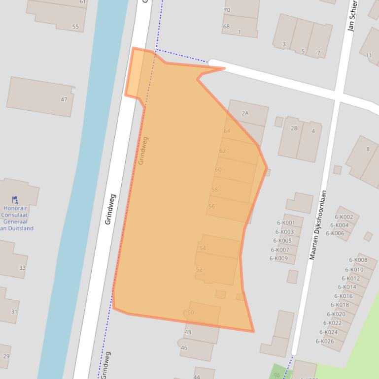 Kaart van postcodegebied 3055VB.