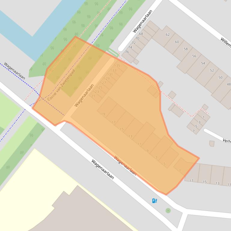 Kaart van postcodegebied 3055WK.