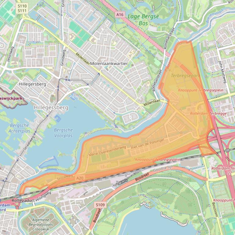 Kaart van postcodegebied 3056.