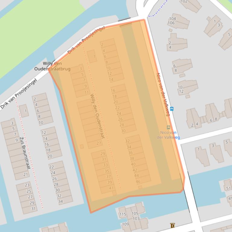 Kaart van postcodegebied 3056AD.