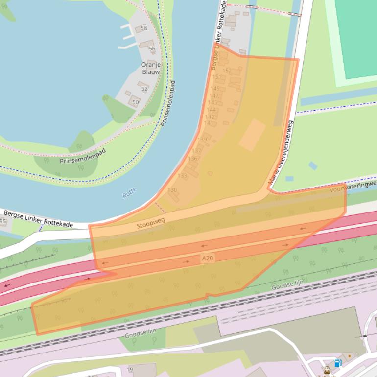 Kaart van postcodegebied 3056LD.