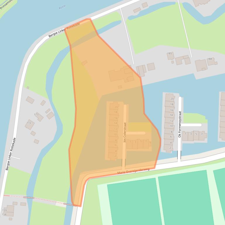 Kaart van postcodegebied 3056PA.