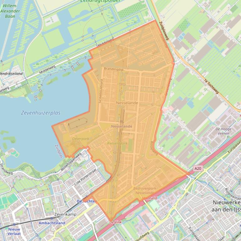 Kaart van postcodegebied 3059.