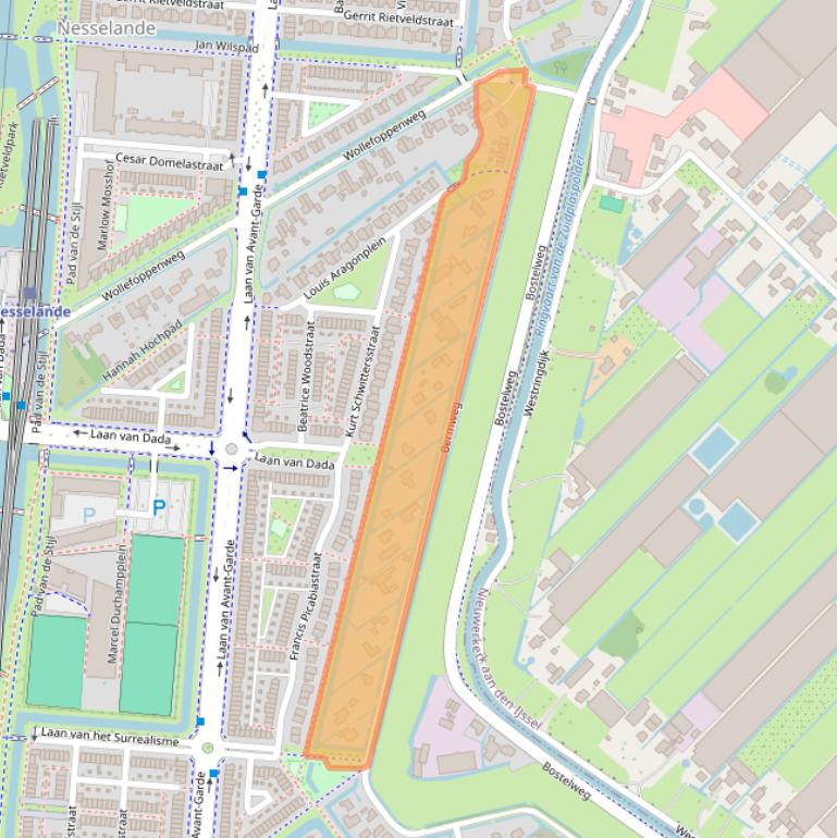 Kaart van postcodegebied 3059LA.