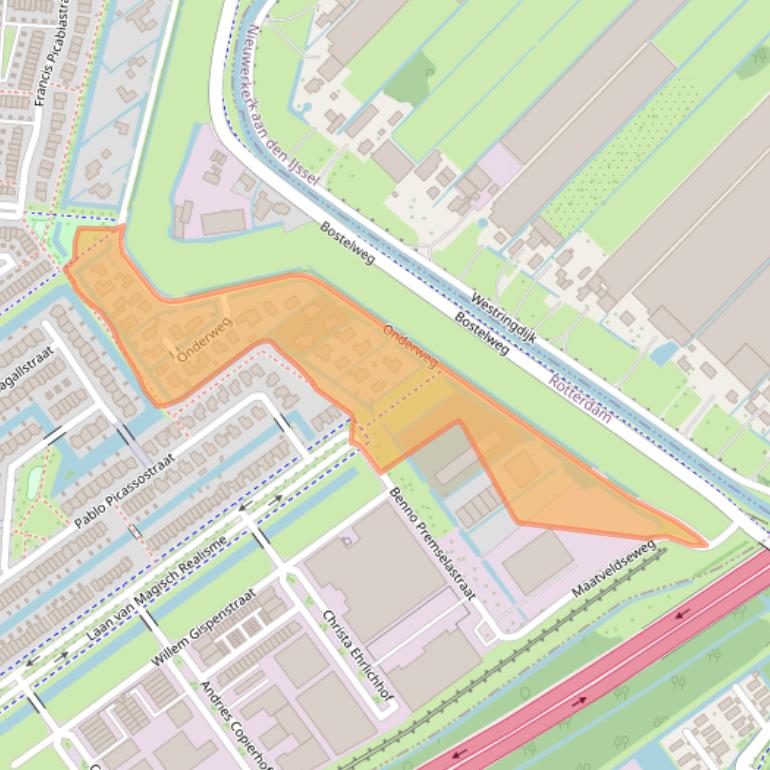 Kaart van postcodegebied 3059LE.