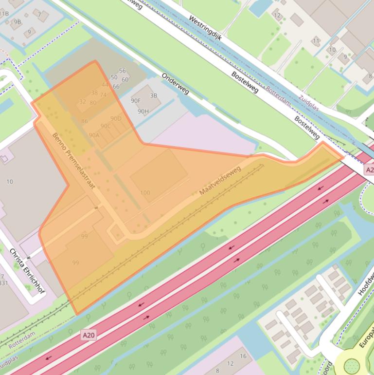 Kaart van postcodegebied 3059LJ.