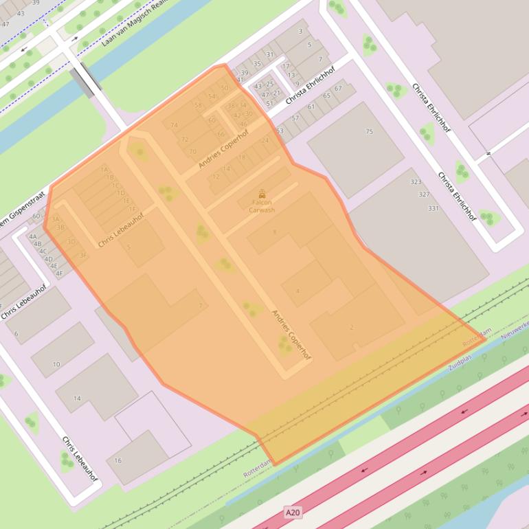 Kaart van postcodegebied 3059LM.