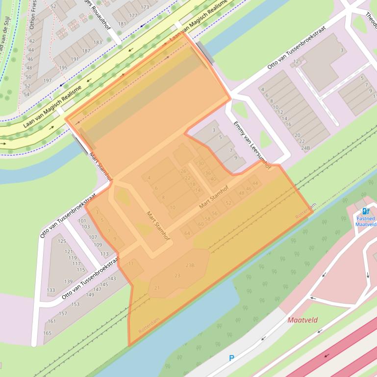 Kaart van postcodegebied 3059LV.