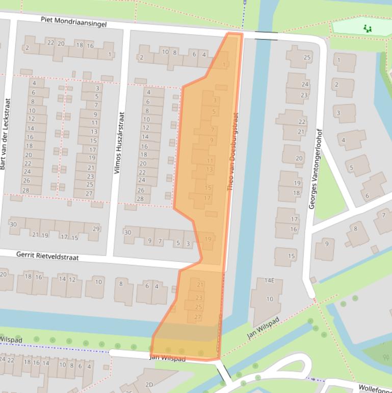Kaart van postcodegebied 3059PA.