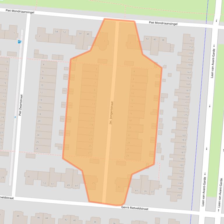 Kaart van postcodegebied 3059PE.