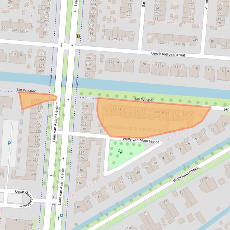 Kaart van postcodegebied 3059PJ.