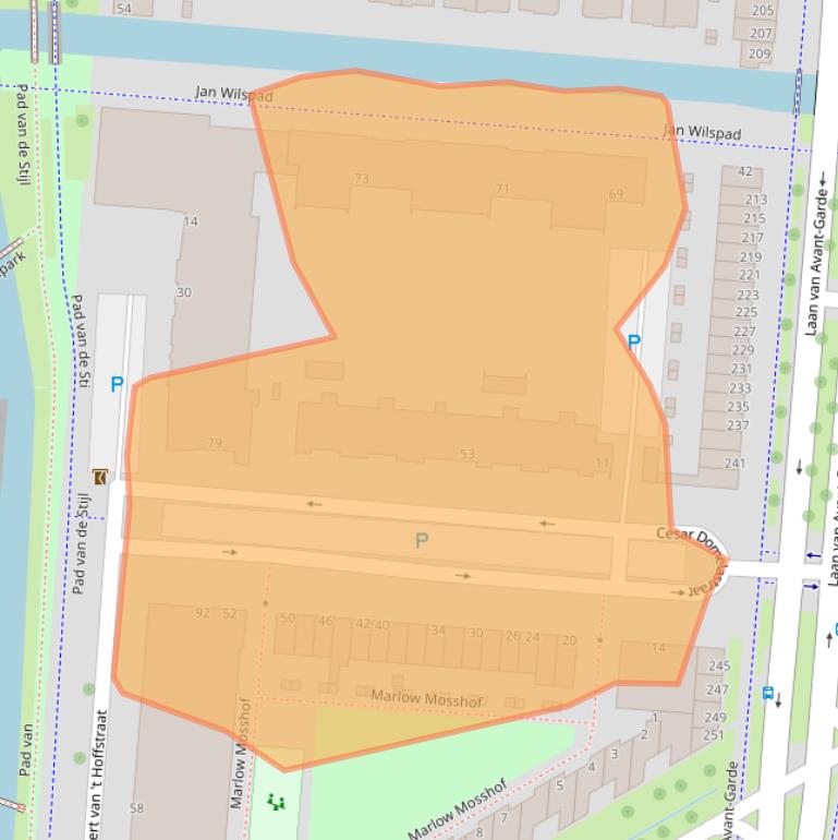 Kaart van postcodegebied 3059PM.