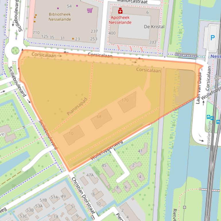 Kaart van postcodegebied 3059PX.