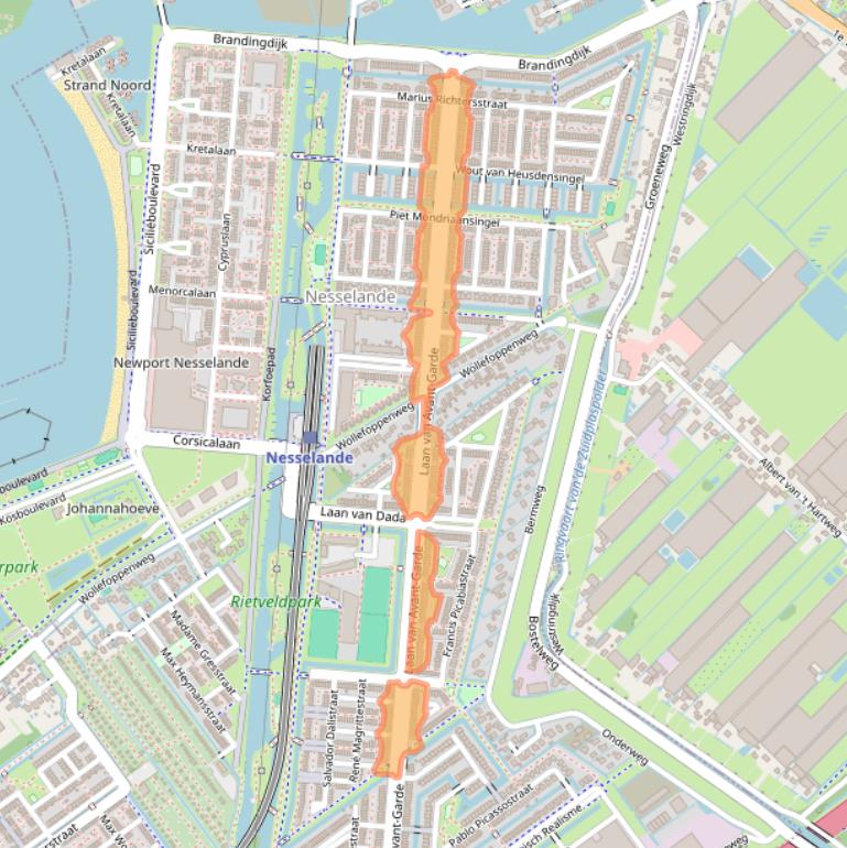Kaart van postcodegebied 3059RA.