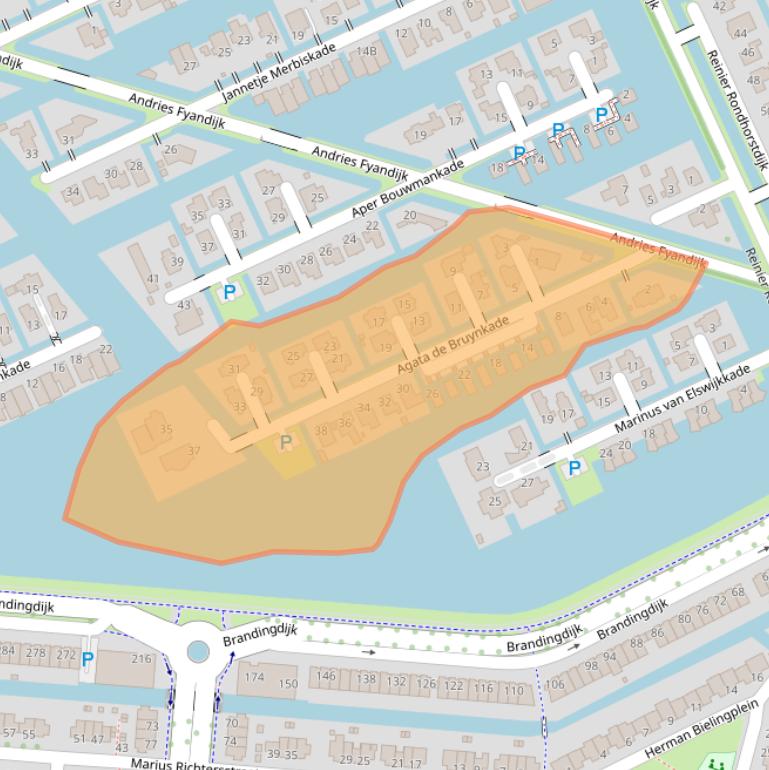 Kaart van postcodegebied 3059SE.