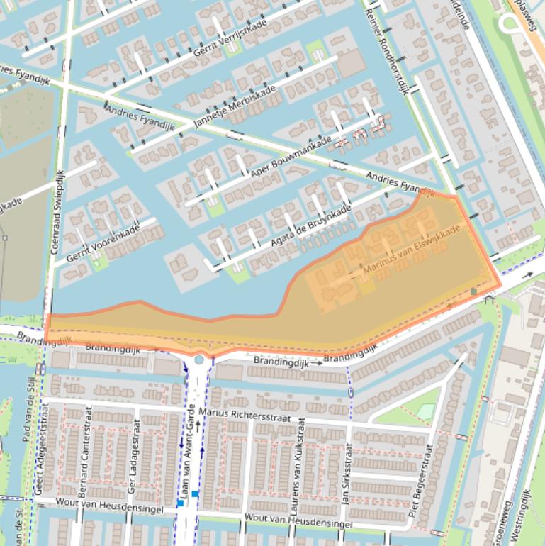 Kaart van postcodegebied 3059SG.