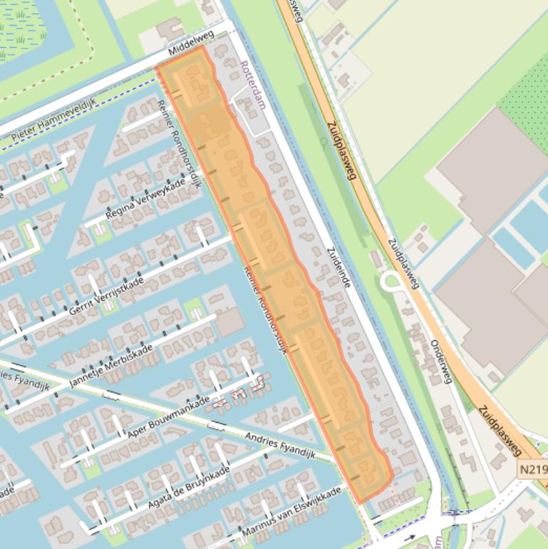 Kaart van postcodegebied 3059SM.